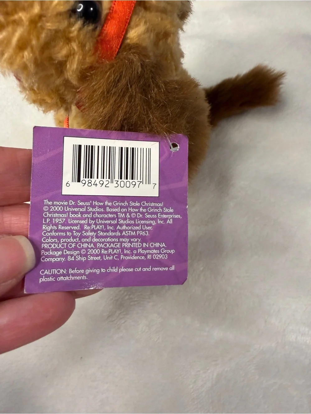 NWT Vintage 2000 Dr Seuss Grinch Max The Dog Plush Stuffed Animal Playmates